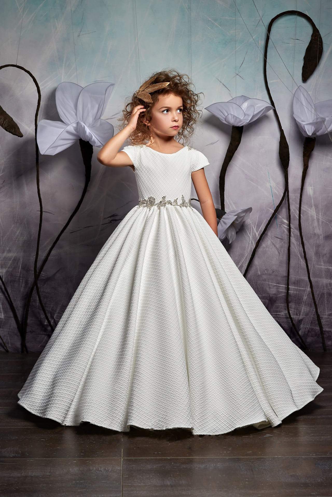 shortsleeve flower girl dresses