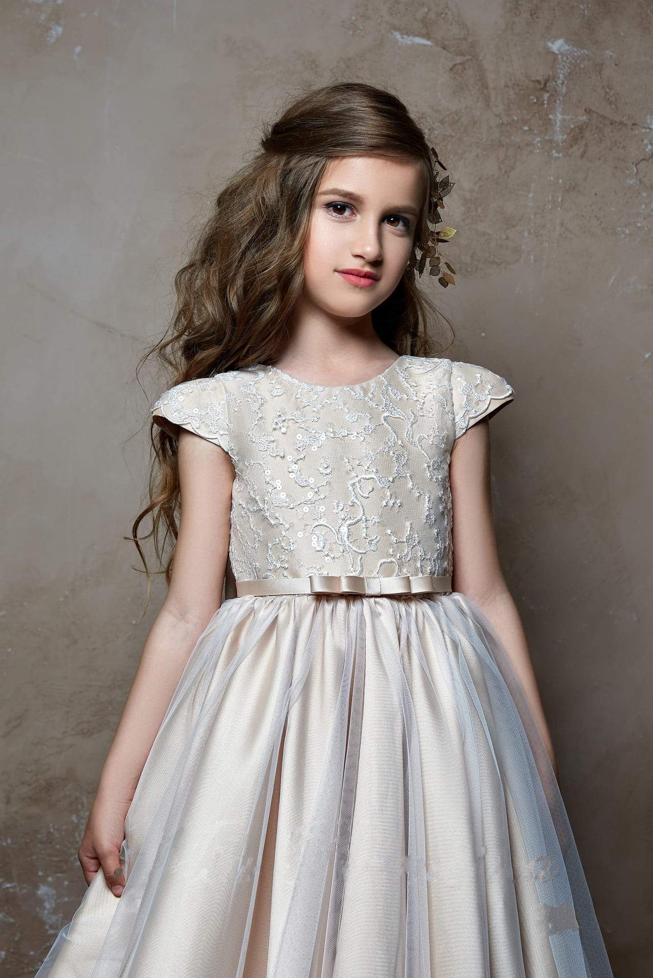 flower girl dresses with lace sleeves