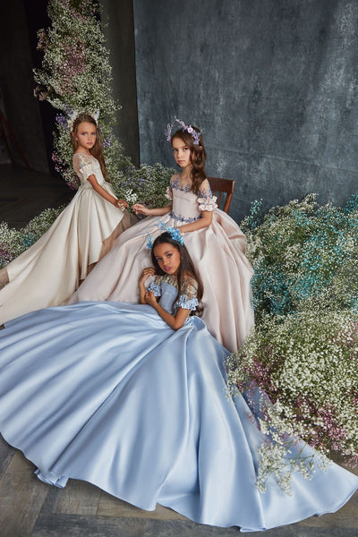 Mia Bambina Boutique Girls Elegant Classic Princess Style Ball Gown