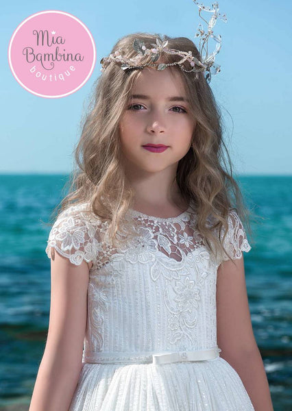 An Adorable First Communion Dress in Guipure Lace | Mia Bambina Boutique