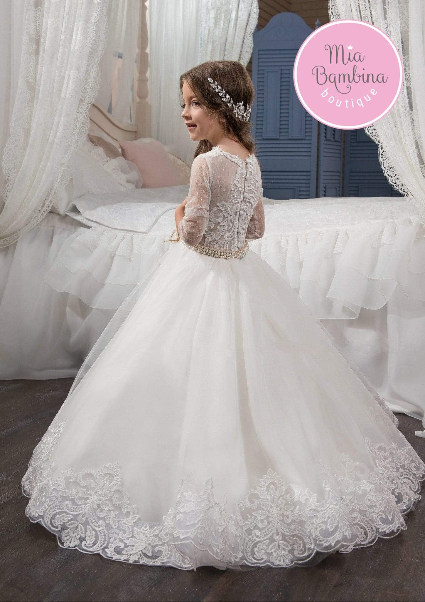 Dallas Little Girl Wedding Dress | Mia Bambina Boutique