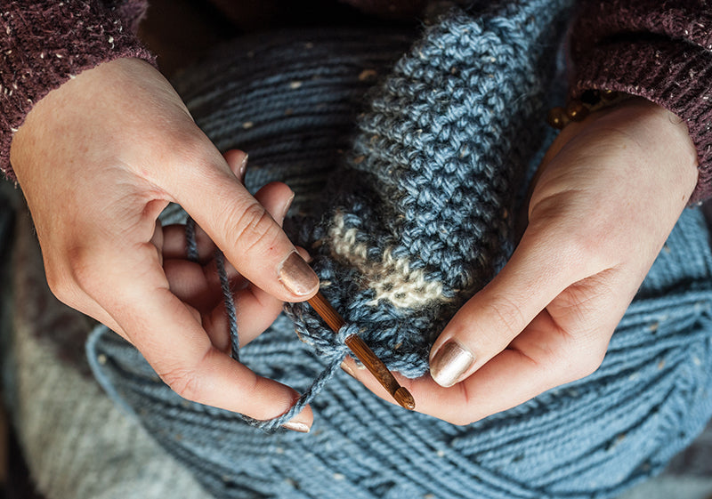 Woman starting her crochet journey