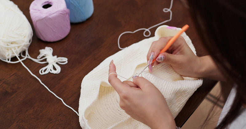 Women crocheting