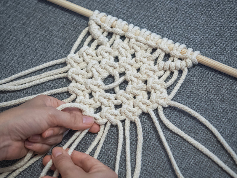 Black and Cream Macrame Wall Hanging