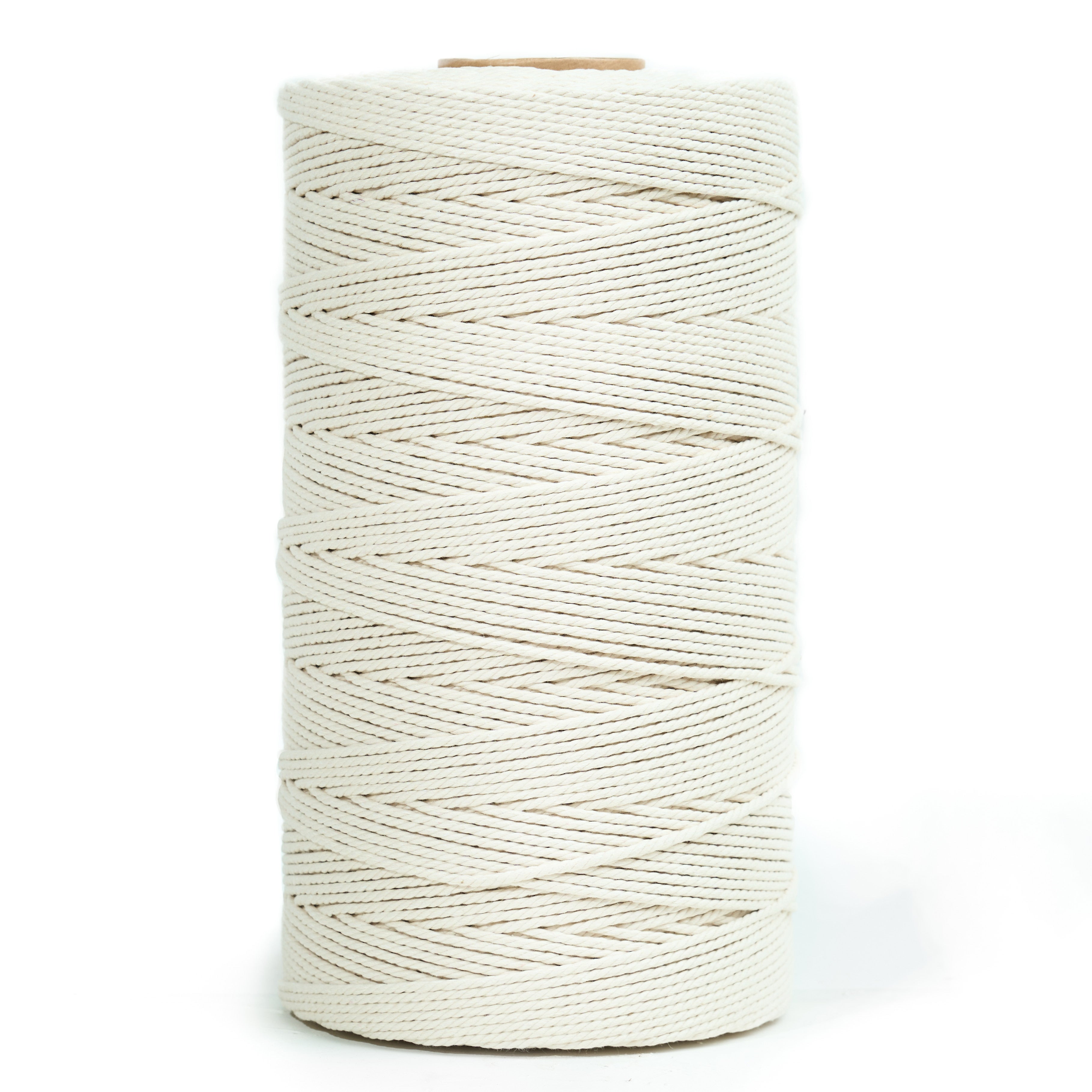 EXTRA LONG COTTON ROPE ZERO WASTE 5 MM - 3 PLY - NATURAL COLOR