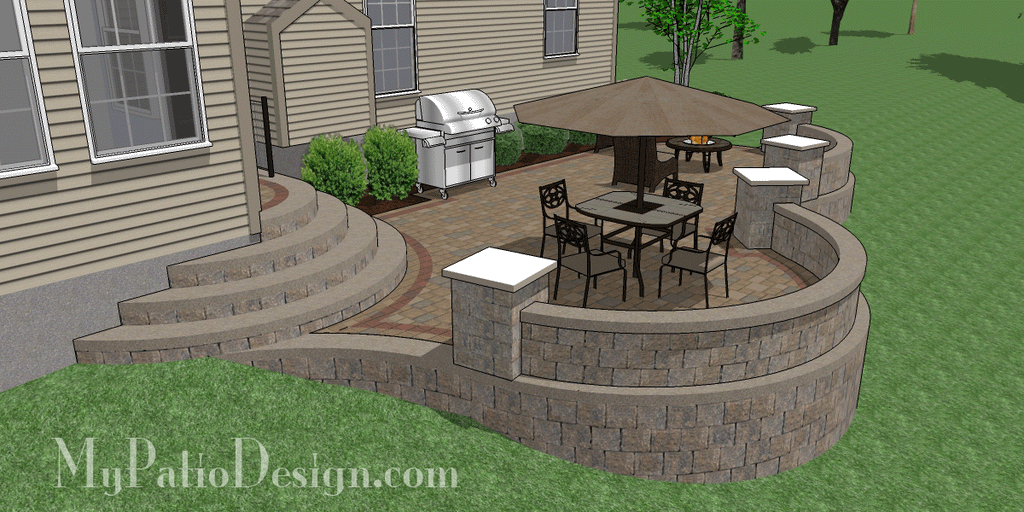 Patio Design for Sloping Backyard in West Chester 2