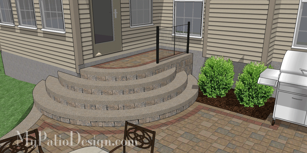 Patio Step Design for Sloping Backyard West Chester