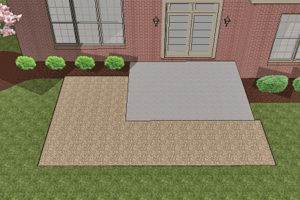 How to install larger paver patio over smaller existing concrete patio #4