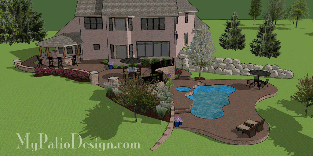 Terraced Patio Design with Swimming Pool in Austin 3