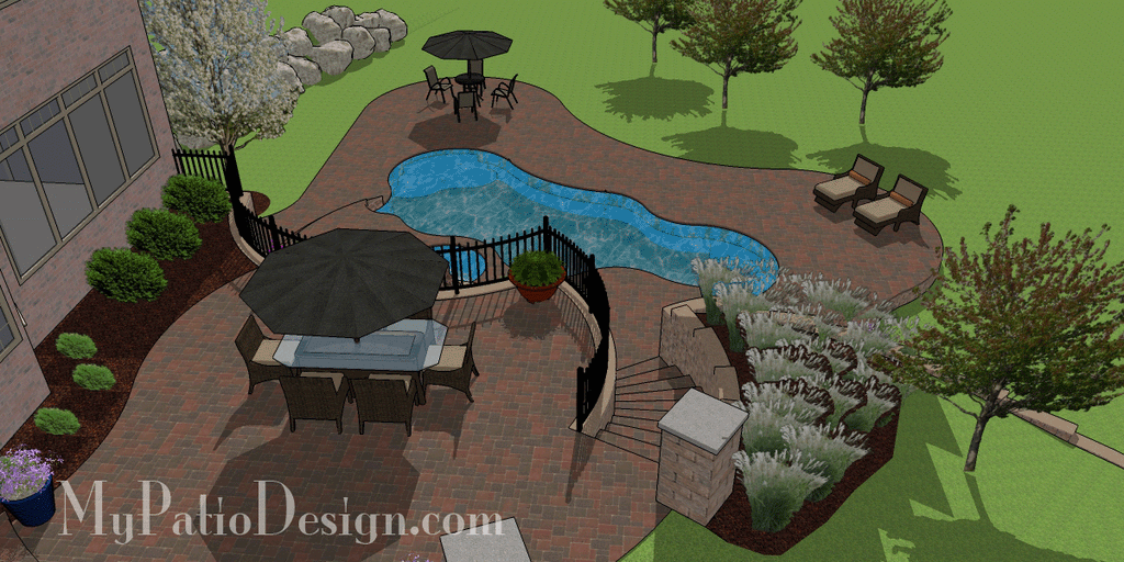 Terraced Patio Design with Swimming Pool in Austin 6