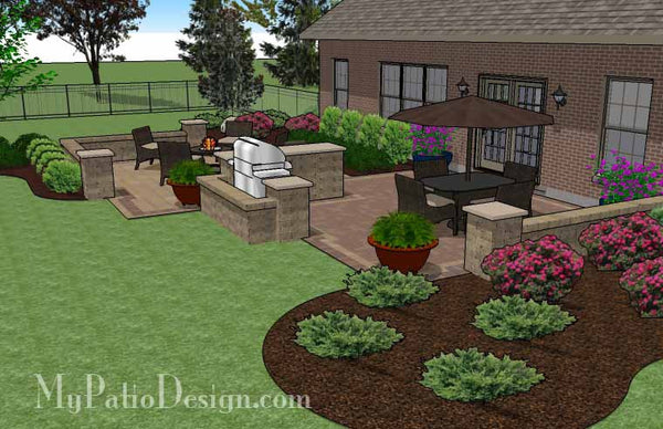 Contrasting Paver Patio Design with Grill Station-Bar ... Contrasting Paver Patio Design with Grill Station-Bar ... on My Patio Designs id=59504