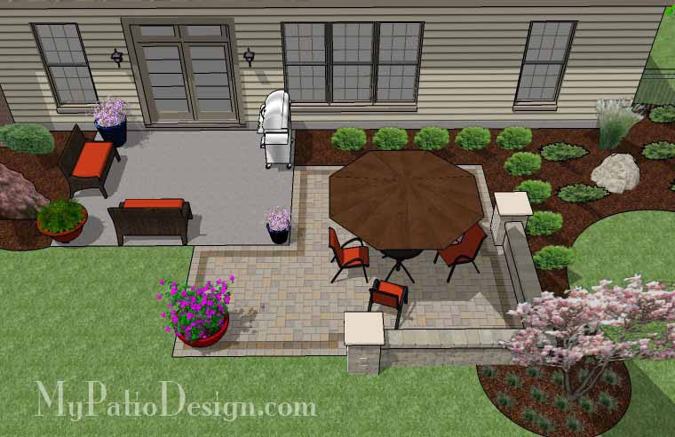 Diy Patio Addition Design With Seat Wall Download Plan Mypatiodesign Com
