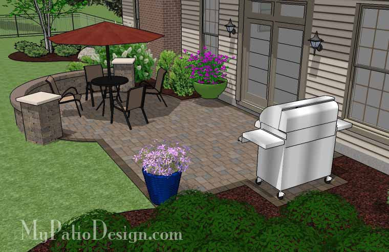 290 Sq Ft Small Patio Design On A Budget With Seat Wall