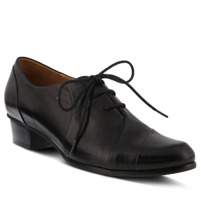 BLACK ELVERA LACE-UP SHOE by SPRING 