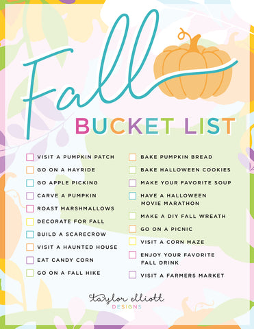 Fall Bucket List Free Download