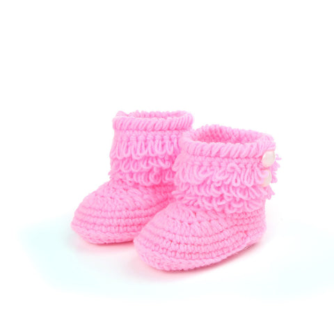 white crochet baby booties