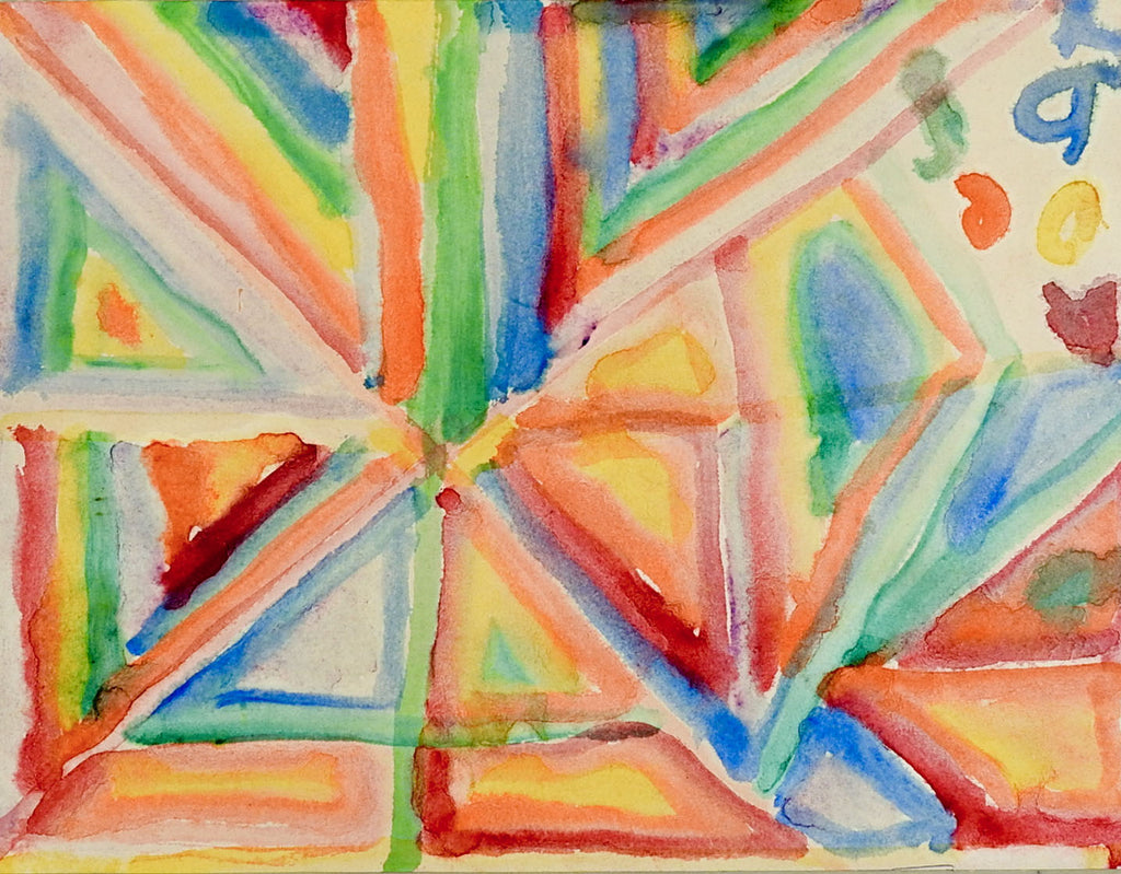 Geometric Abstract Watercolor Painting Artifax Antiques Design