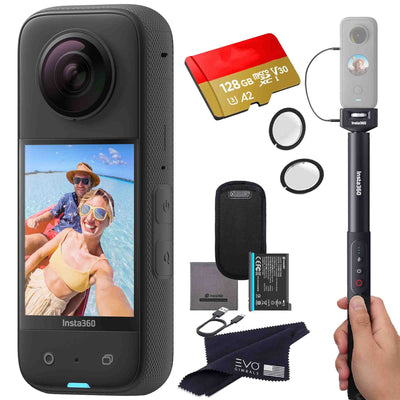 Insta360 X3 camera with Snow bundle, Invisible selfie stick, Lens Cap & SD  card