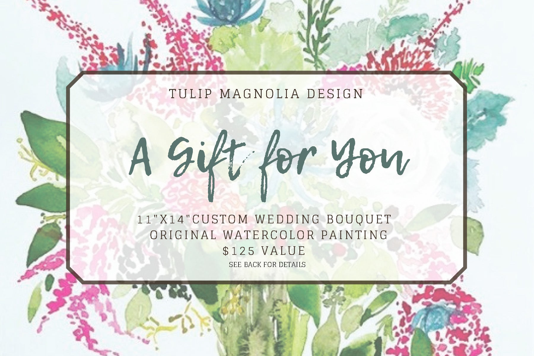 Custom Wedding Bouquet Gift Certificate – Tulip Magnolia