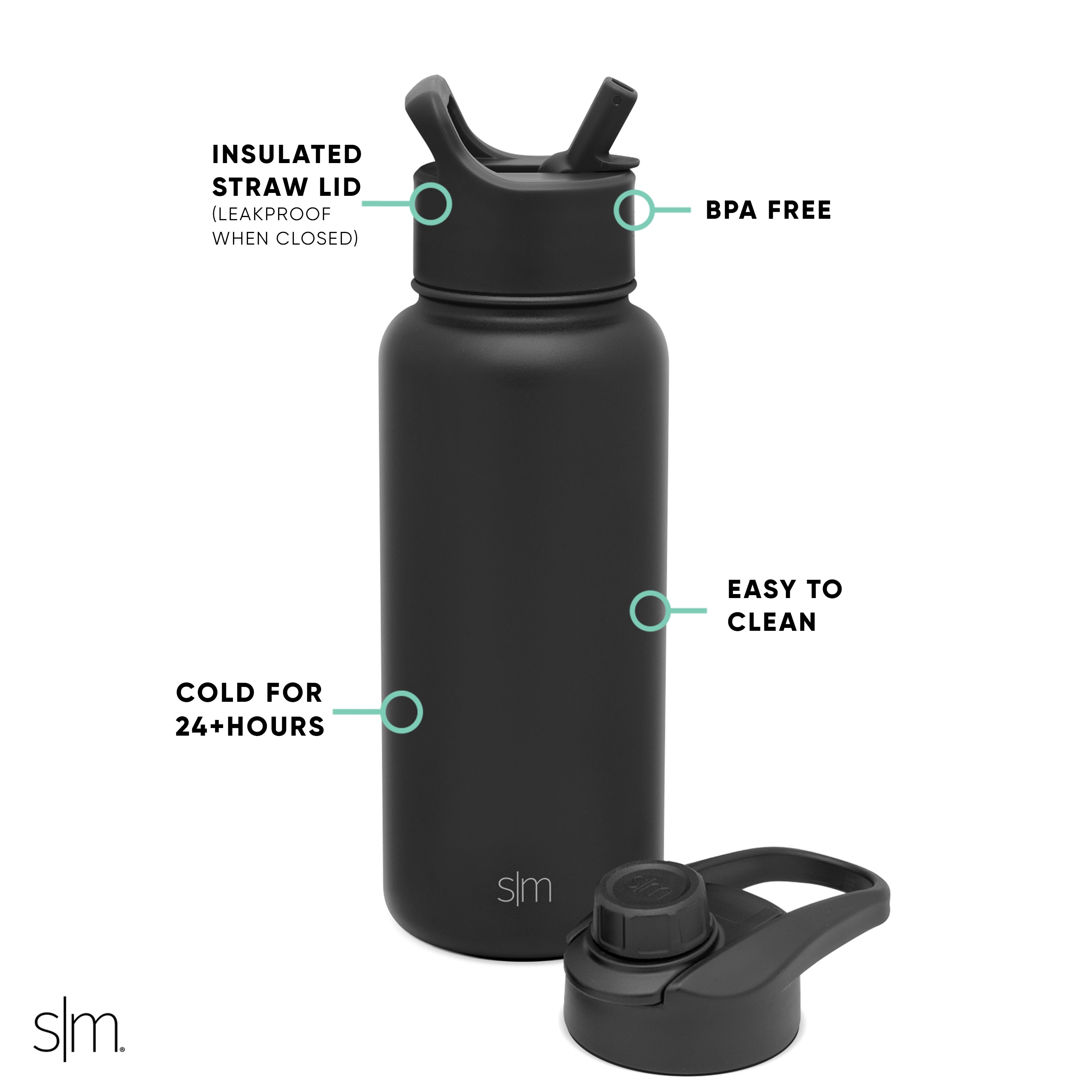 New Disney Simple Modern White 32oz. Summit Water Bottle with