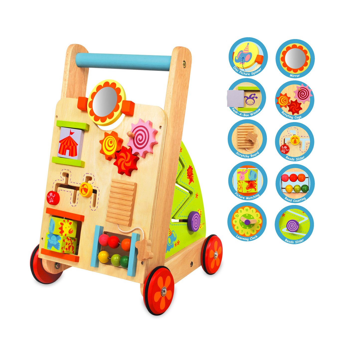 wooden baby activity walker