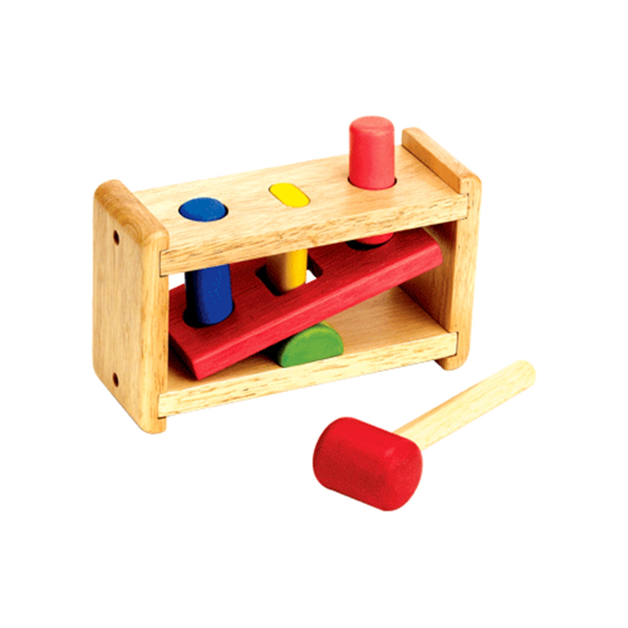 wooden hammer peg toy