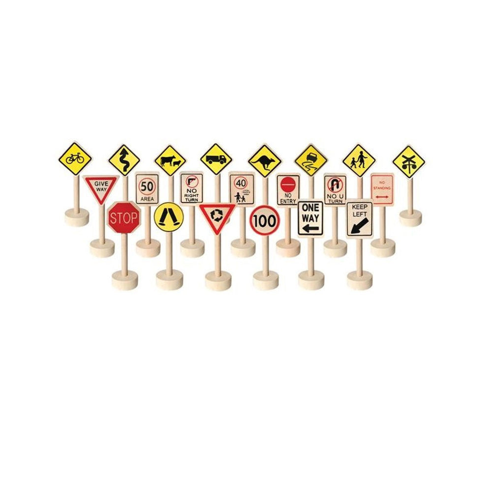 Wooden Traffic Signs - Set of 20 - Little Earth Nest