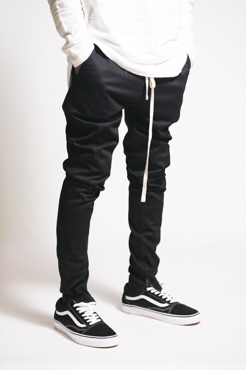 skinny twill joggers