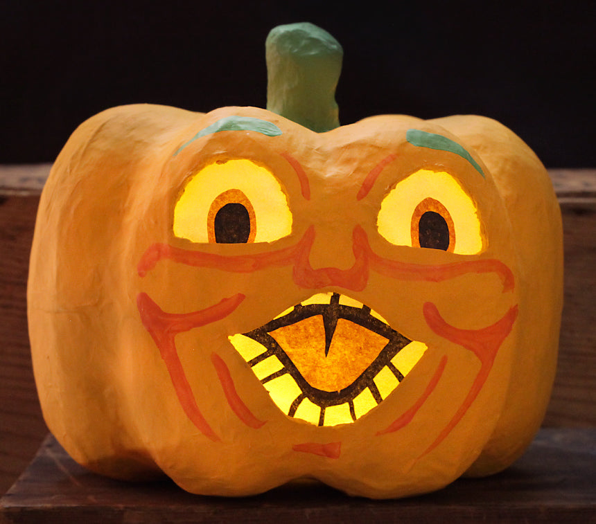 1920s Style Paper Mache Halloween Pumpkins