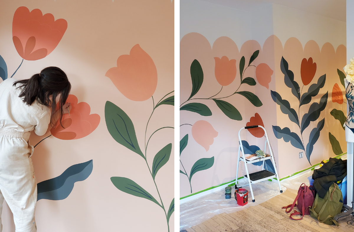 Forty Winks boutique mural by Anne Weatherhead Design