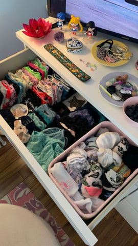 Image of a organized underwear and bra drawer