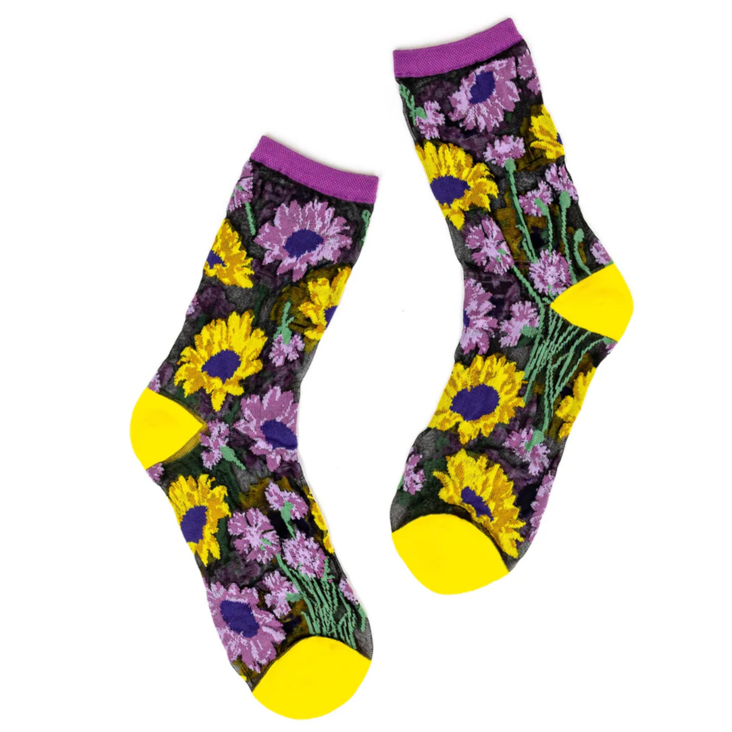 Sock Candy Sunflowers and Butterflies Crew Sock