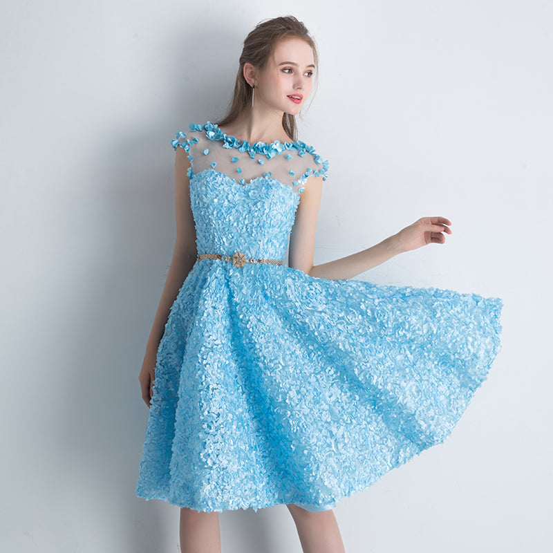 aqua blue party dress