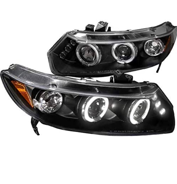 Headlight Housing Kit Projector Dual Halo Led Black 2006-2011