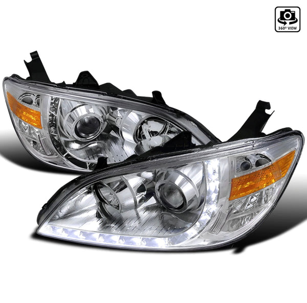 Headlight Lamp 1999-2000 Honda Civic Crystal Headlights w/ Amber