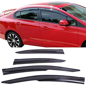 MU Style Window Visors For 2006-2011 Honda Civic 4 Dr