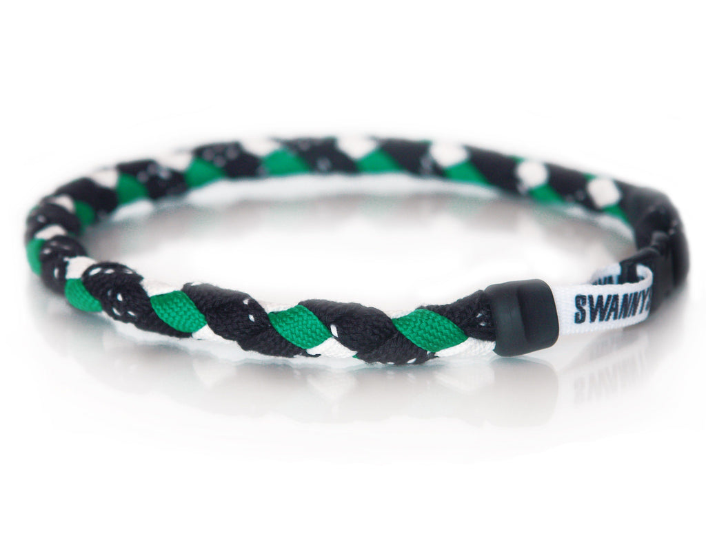 Hockey Lace Necklace Black Kelly Green And White By Swannys