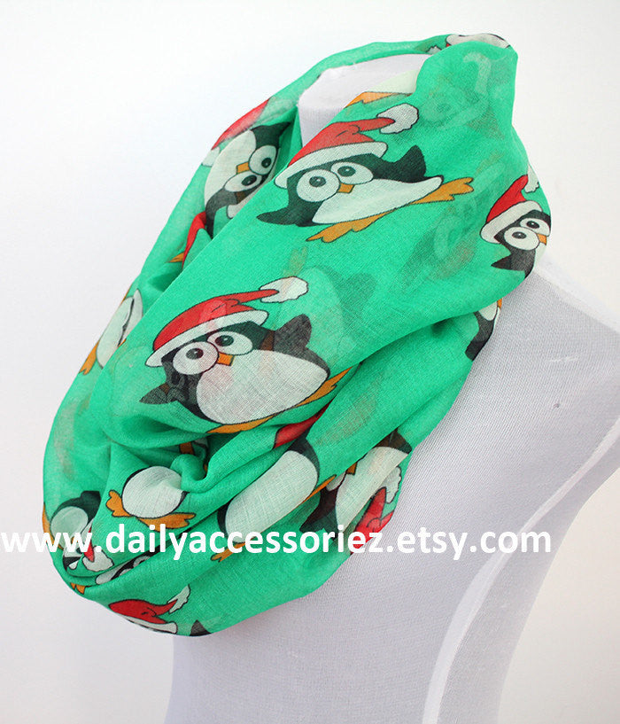 Christmas Penguin Infinity Scarf - Bean Concept - Etsy