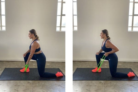 Back row exercise with resistance band
