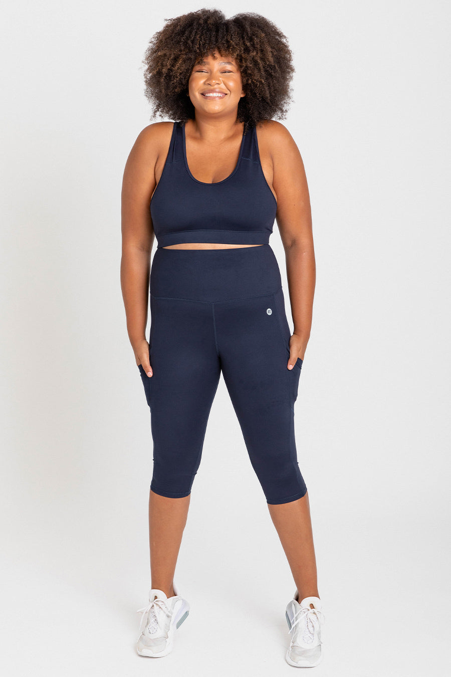 Endurance Midnight Navy High Rise 3/4 Pocket Leggings