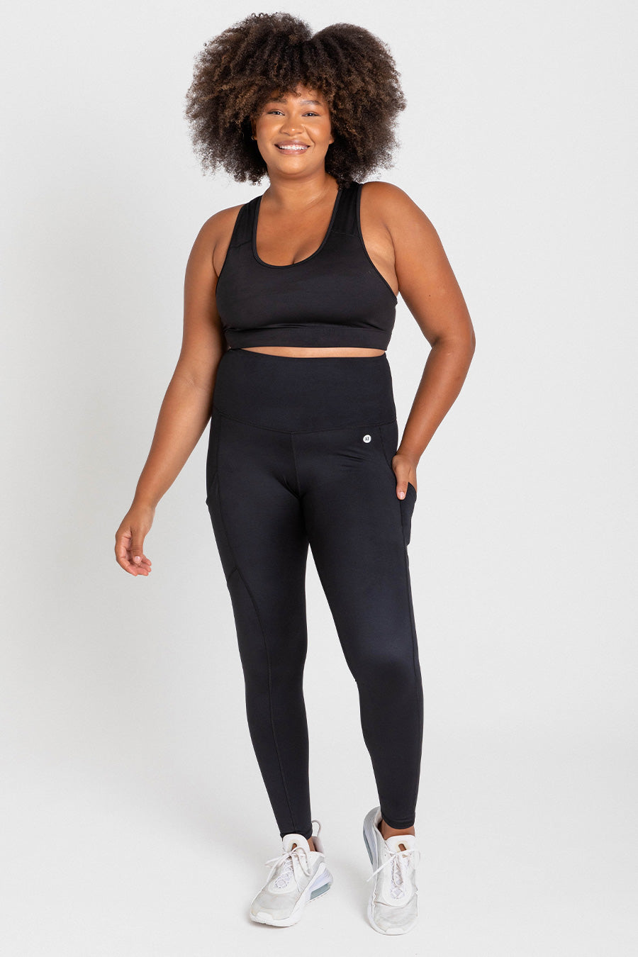 Smart Pocket 3/4 Length Gym Tights in Black, Active Truth