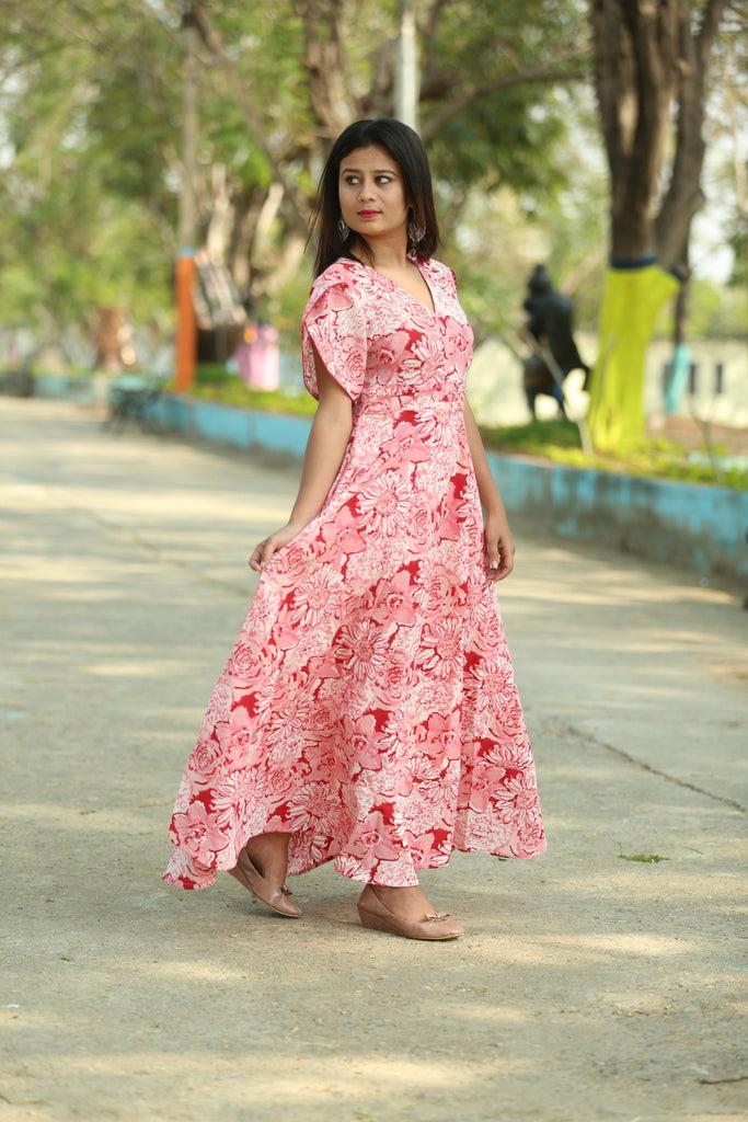 Cotton Pink flare dress