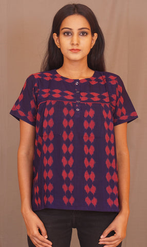 ikat loose fit top