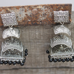 Shop German silver earrings and jhumkas online at bebaakstudio