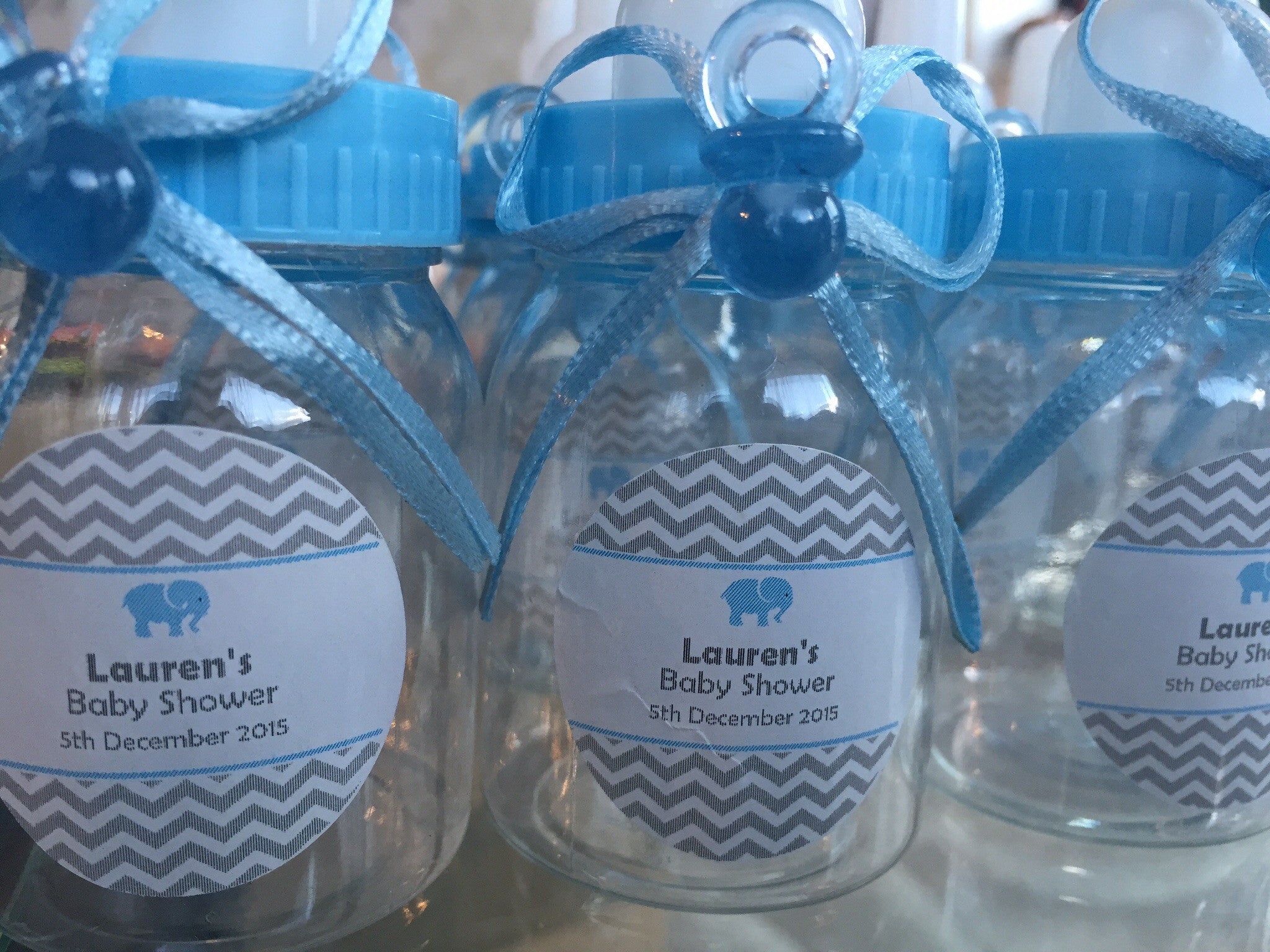 blue baby shower favours