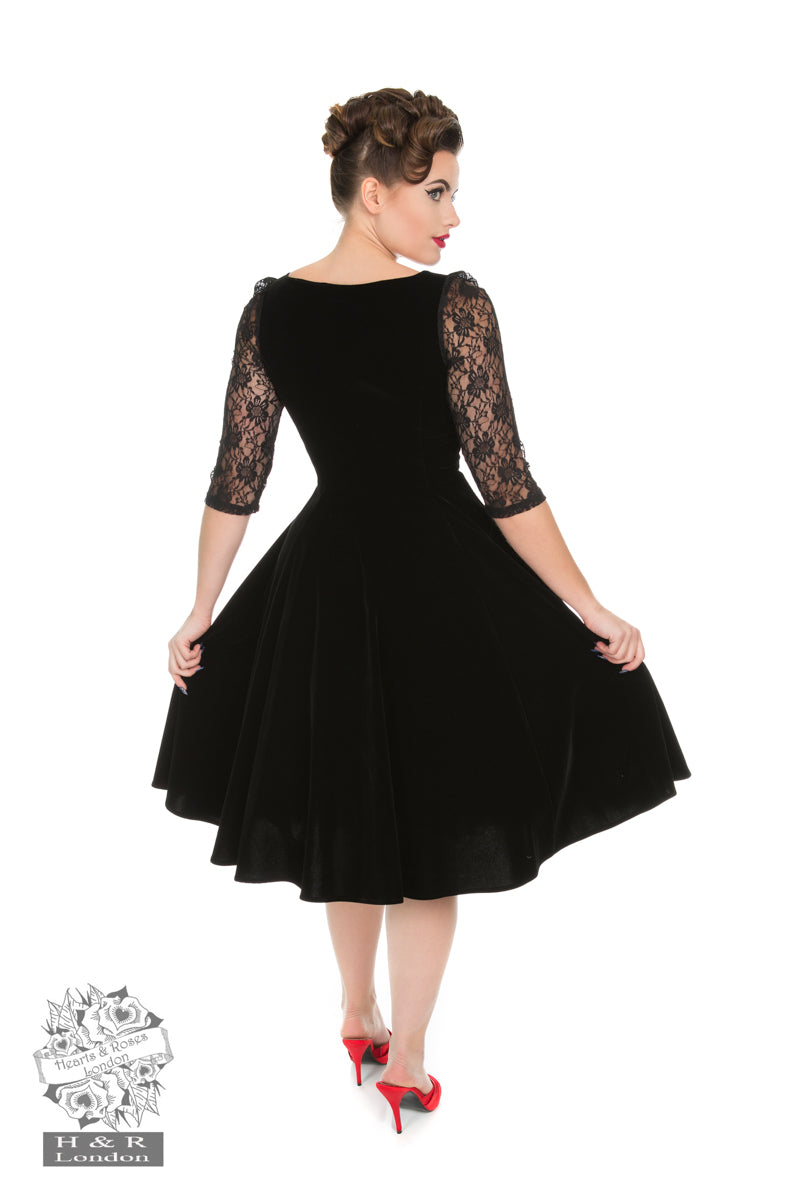 black velvet swing dress