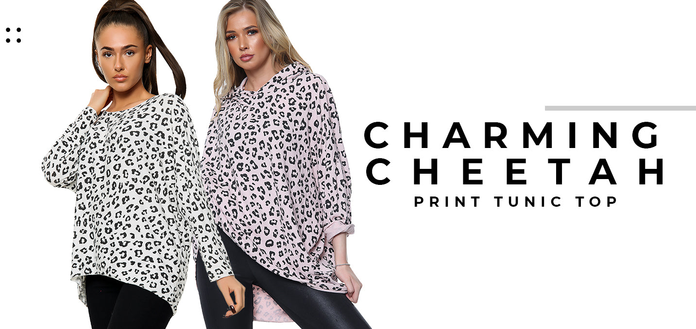 Charming Cheetah Print Tunic Top