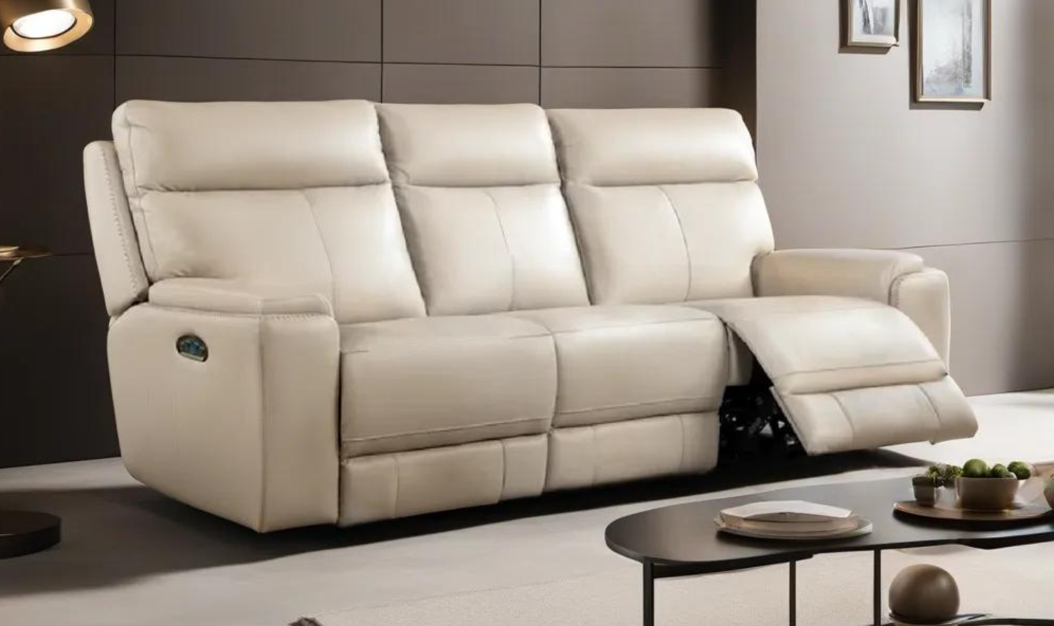 Bryant 3-Seater Power Reclining Leather Sofa