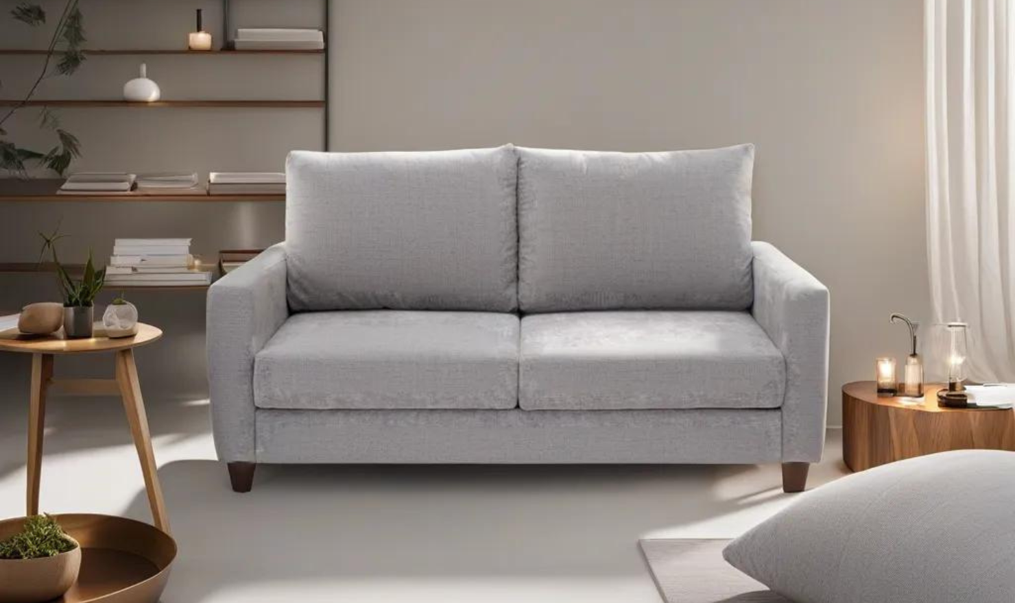 Cuddle Queen Fabric Sleeper Sofa with Nest Function