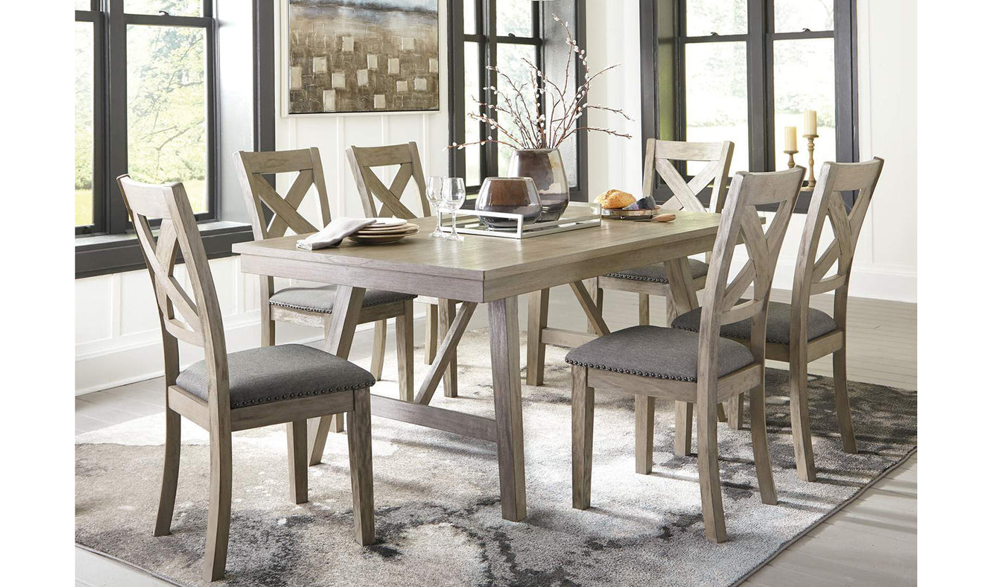 aldwin gray rectangular dining room set